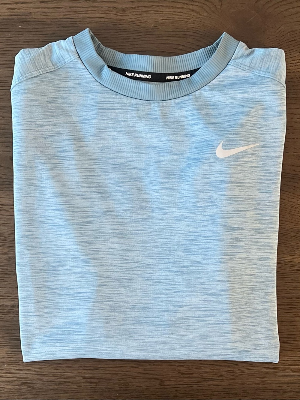 Nike Dri-FIT Running Long Sleeve Crew Neck Shirt Light Heather Green-Blue EUC - Picture 12 of 12